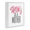 Stupell Industries Strong As A Mother Sentiment Minimal Pink Pop Framed Giclee Art